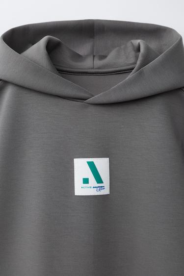 SHORT SLEEVE HOODIE SPORTY MODAL BLEND - Anthracite grey by Zara - Image 2
