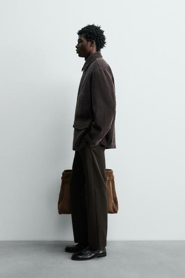 VESTE EN VELOURS CÔTELÉ À POCHES - Marron foncé de Zara - Image 3