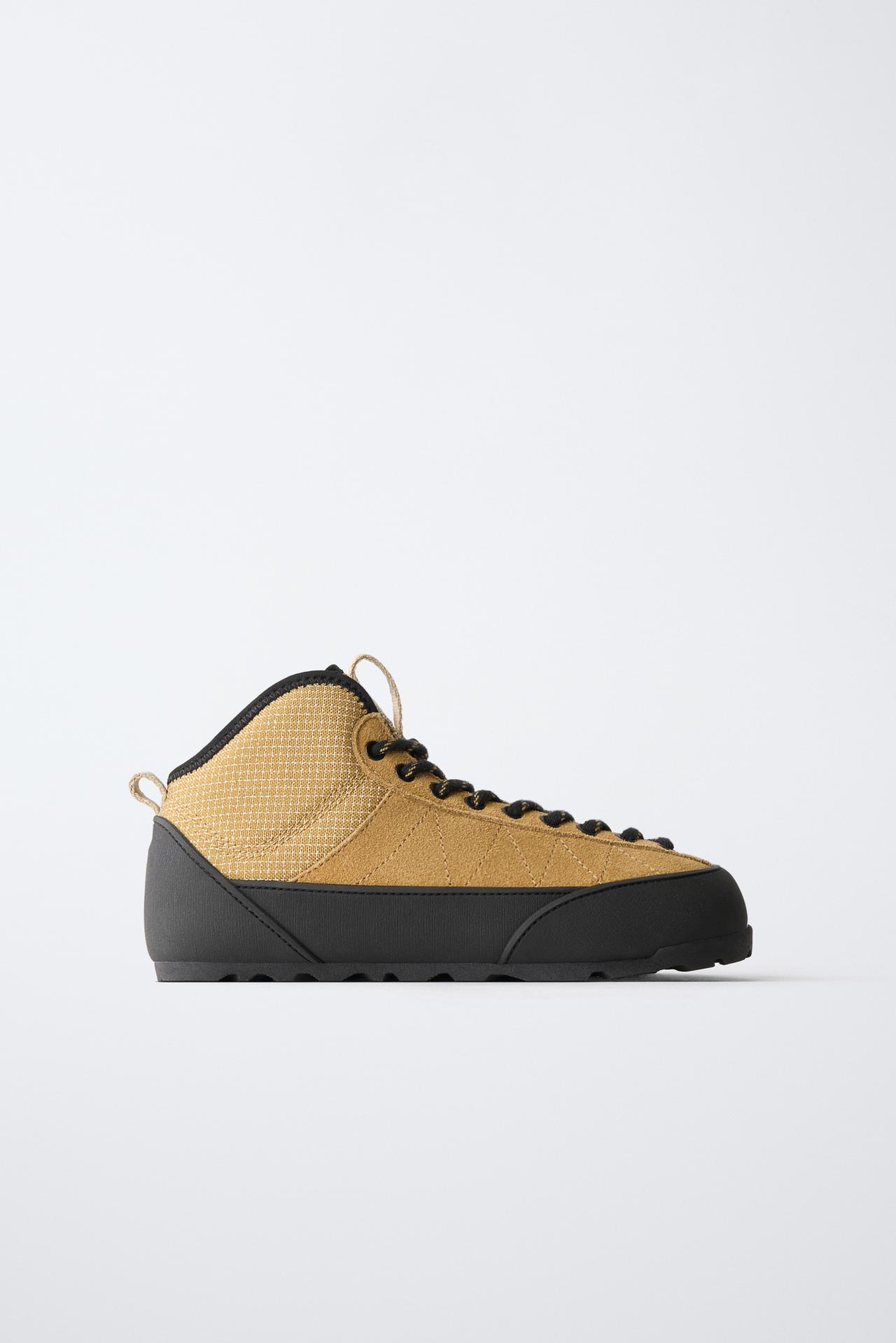 CONTRAST SNEAKER BOOTS — Sandy Brown