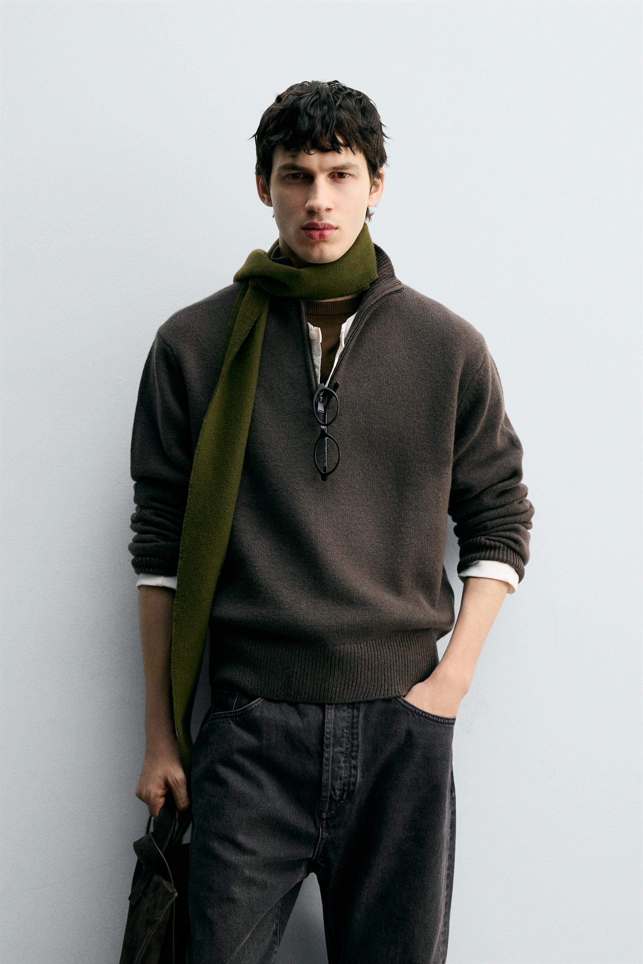 100% WOOL QUARTER-ZIP JUMPER