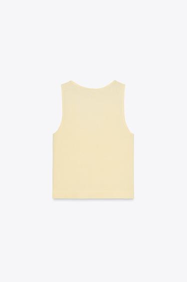 PLAIN KNIT TOP - Light yellow by Zara - Image 5