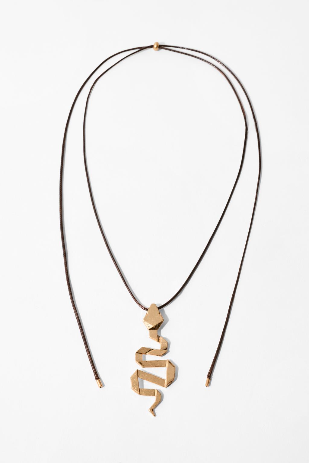 SNAKESKIN CORD NECKLACE