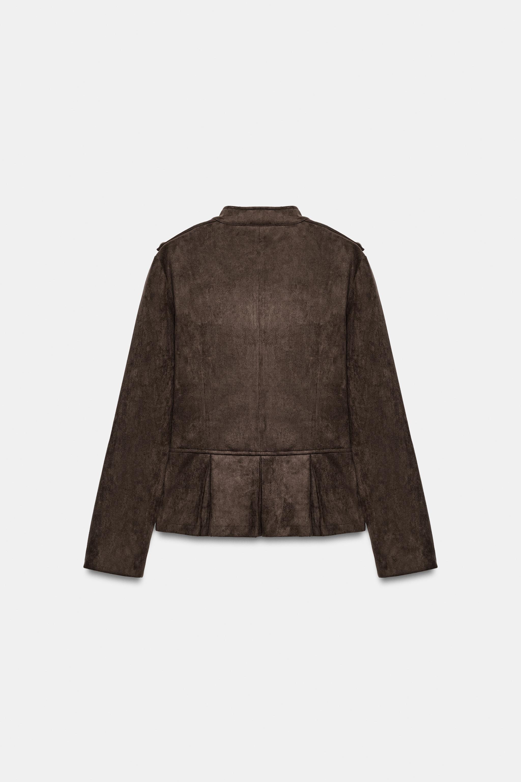 Женские куртки Zara PEPLUM BUTTON JACKET — фото 7