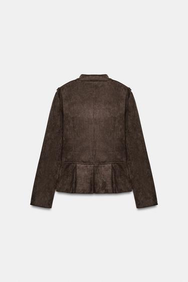 GILET À BOUTONS ET BASQUE - Marron de Zara - Image 6
