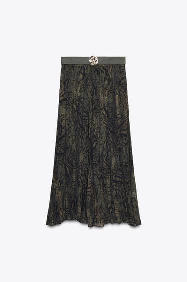 ANIMAL PRINT MIDI SKIRT WITH BELT - Multicoloured by Zara - Image 5