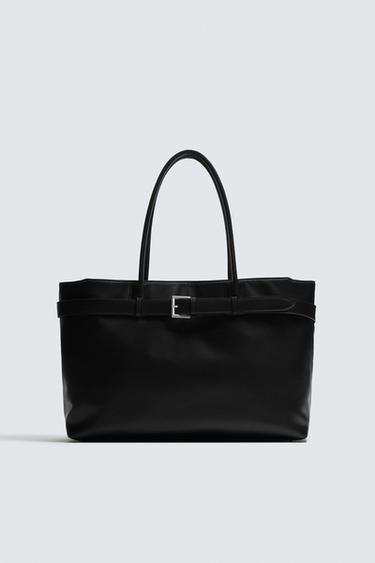 BOLSO SHOPPER CINTURÓN - Negro de Zara
