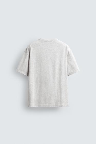 T-SHIRT LAVÉ À INSCRIPTION IMPRIMÉE - Gris chiné de Zara - Image 7