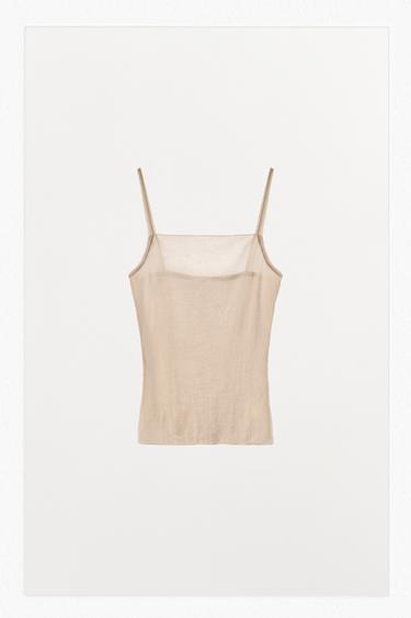 TOP TIRANTES SOFT - Rosa palo de Zara