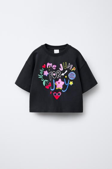 NEON SLOGAN T-SHIRT - Anthracite grey by Zara