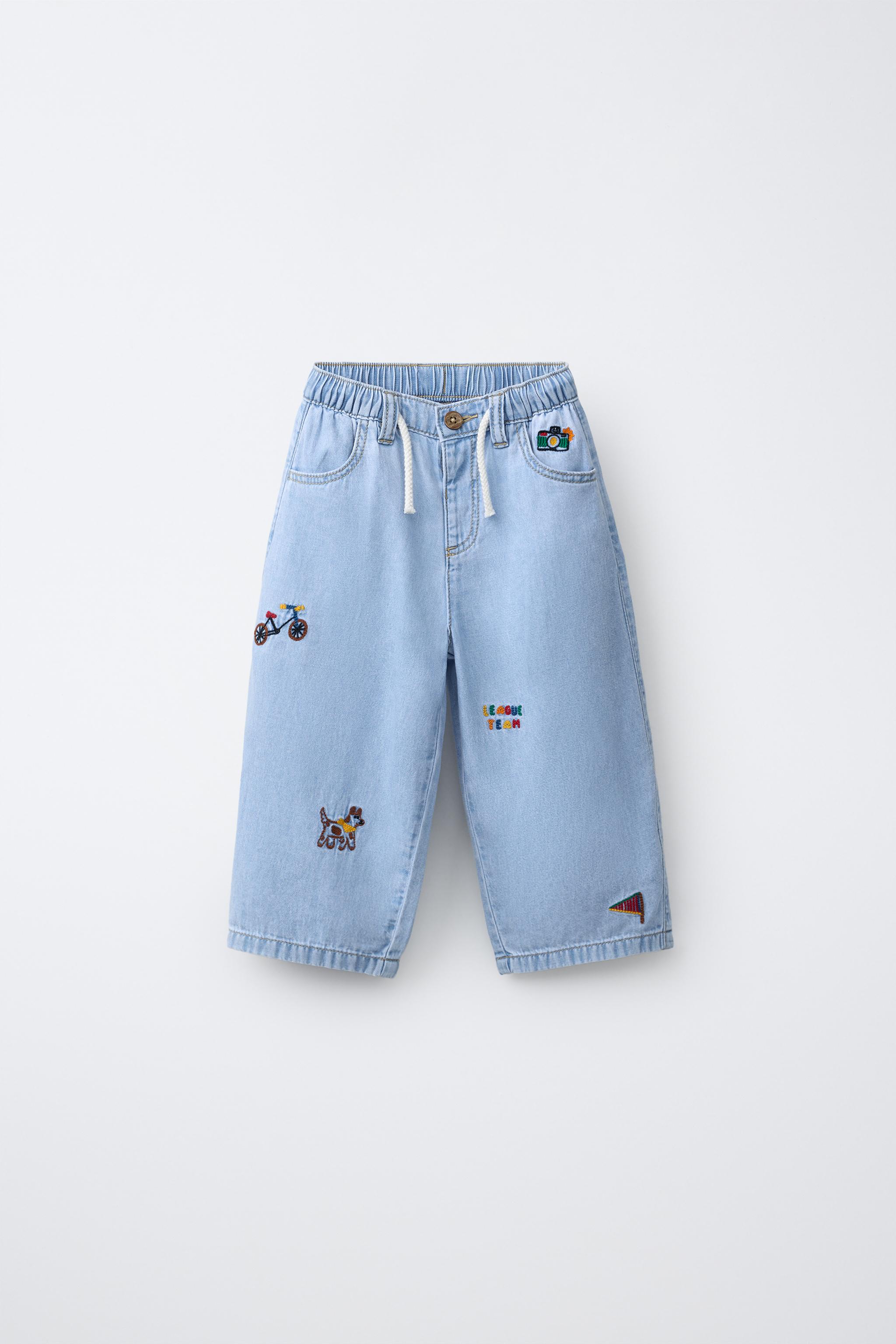 EMBROIDERED FLOWY PANTS