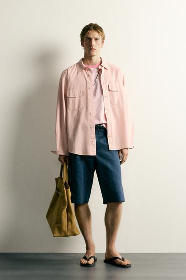 RELAXED FIT POCKET SHIRT - Light pink by Zara - Image 0