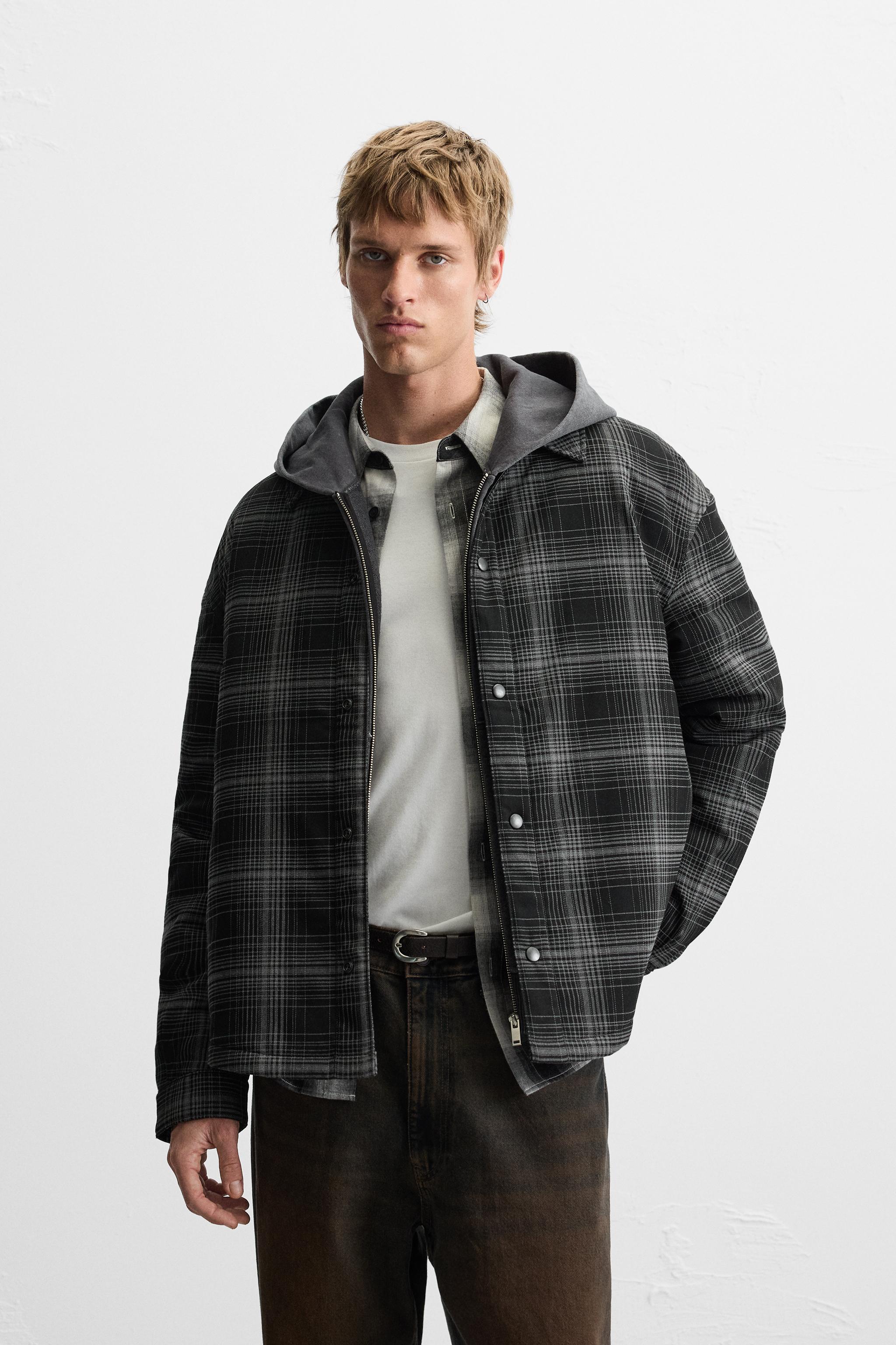 完売品】ZARA バーティカルキルト加工シャツジャケット L-XL
