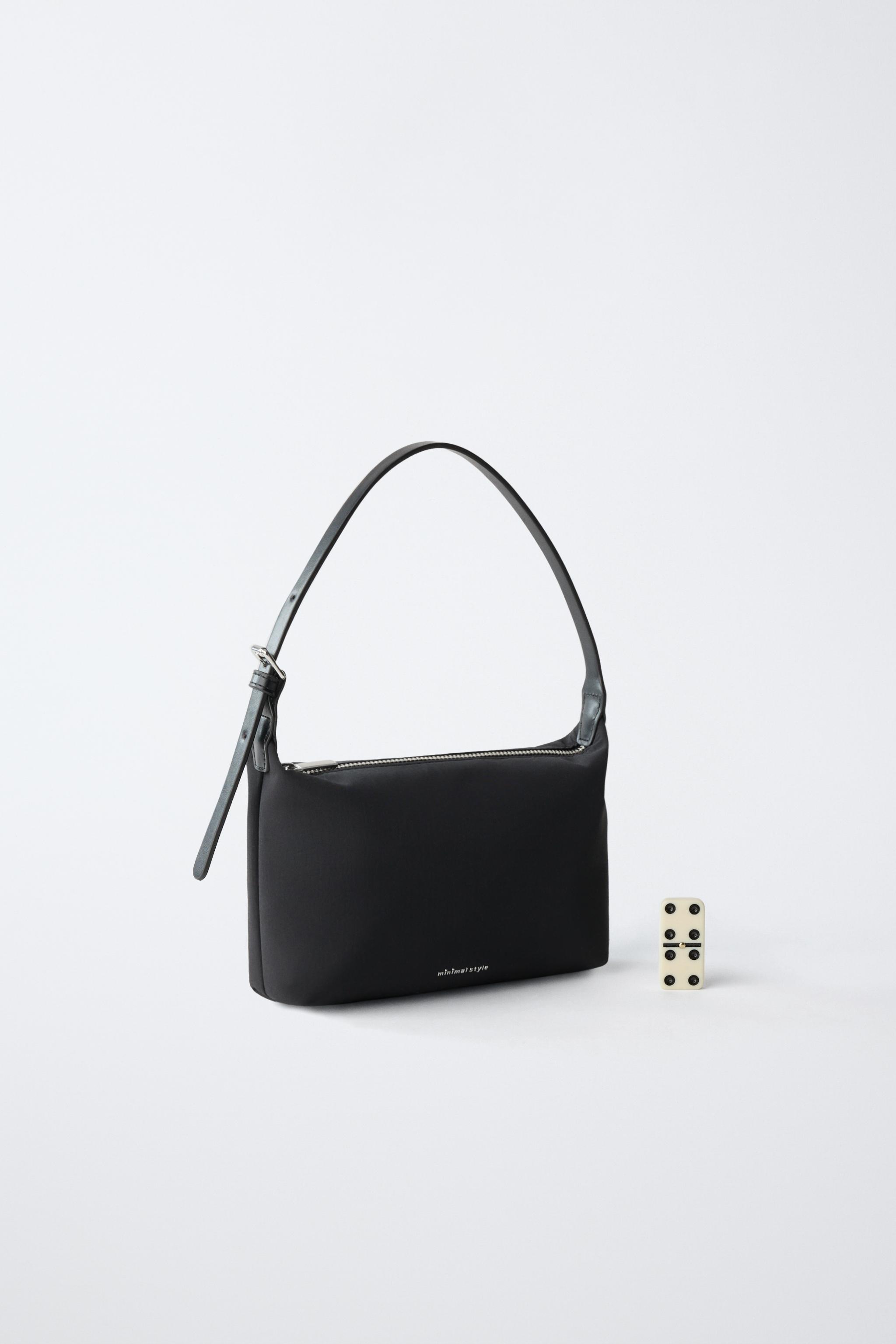 ZARA❤︎人気ナイロンショルダー　新品 ナイロンショルダーバッグ - ブラック | ZARA Japan / 日本