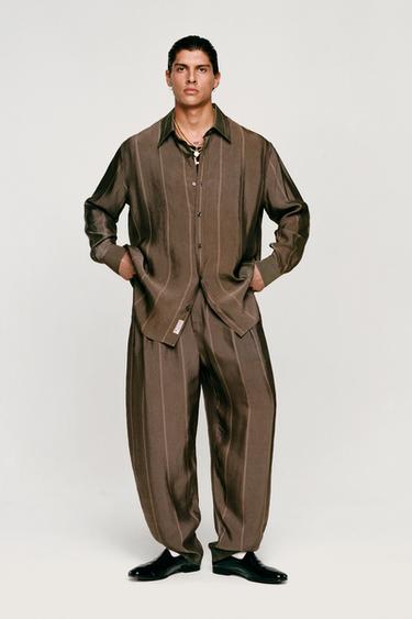 PANTALON JACQUARD CUPRO WILLY CHAVARRIA X ZARA - Vert gris de Zara - Image 1