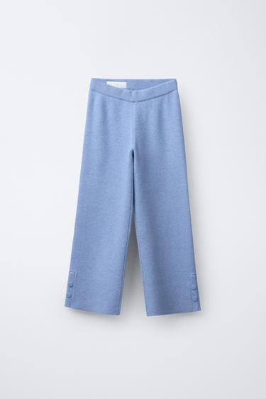 WIDE-LEG KNIT TROUSERS - Faded blue by Zara