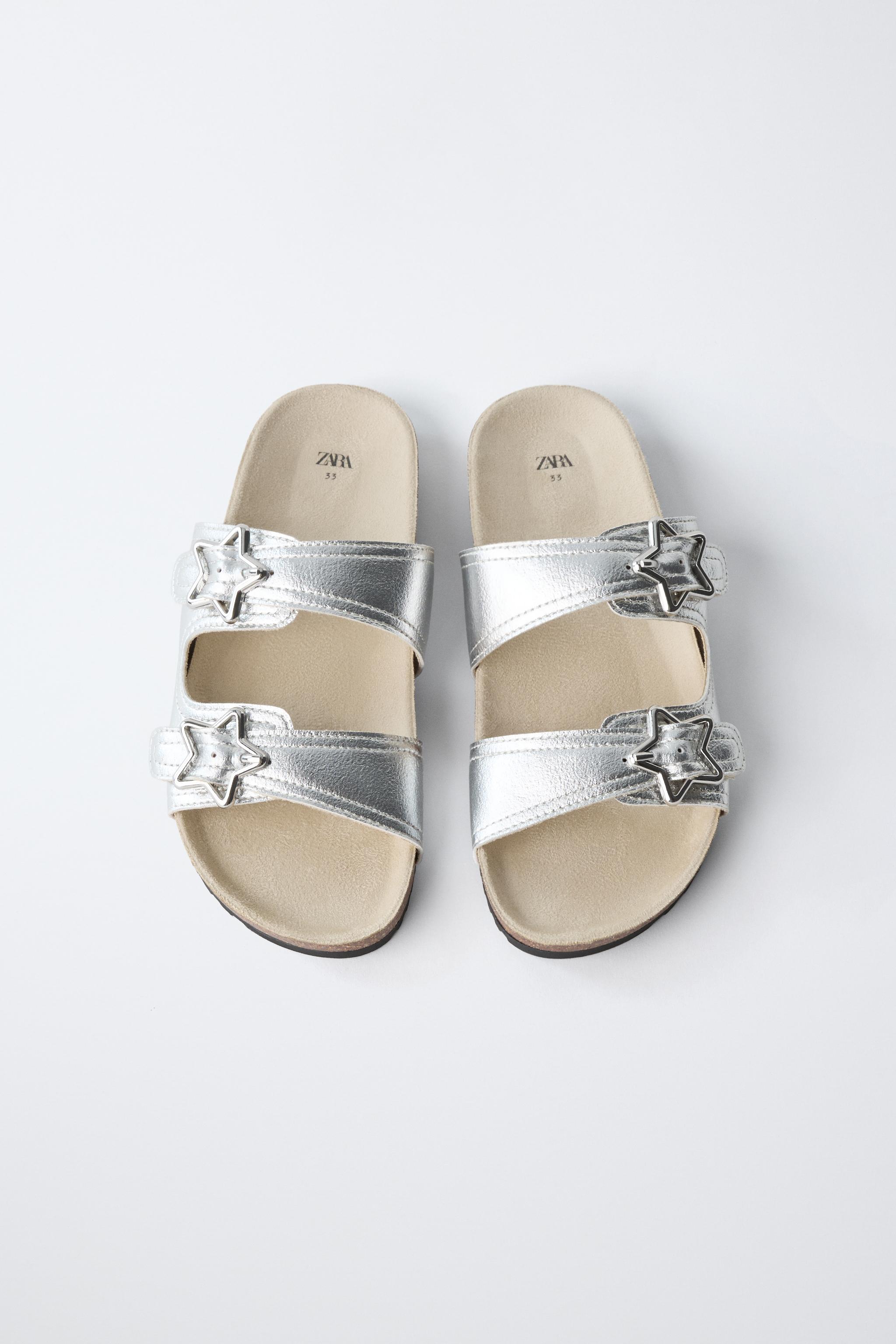 Детские сандалии Zara METALLIC BUCKLE SANDALS — фото 4