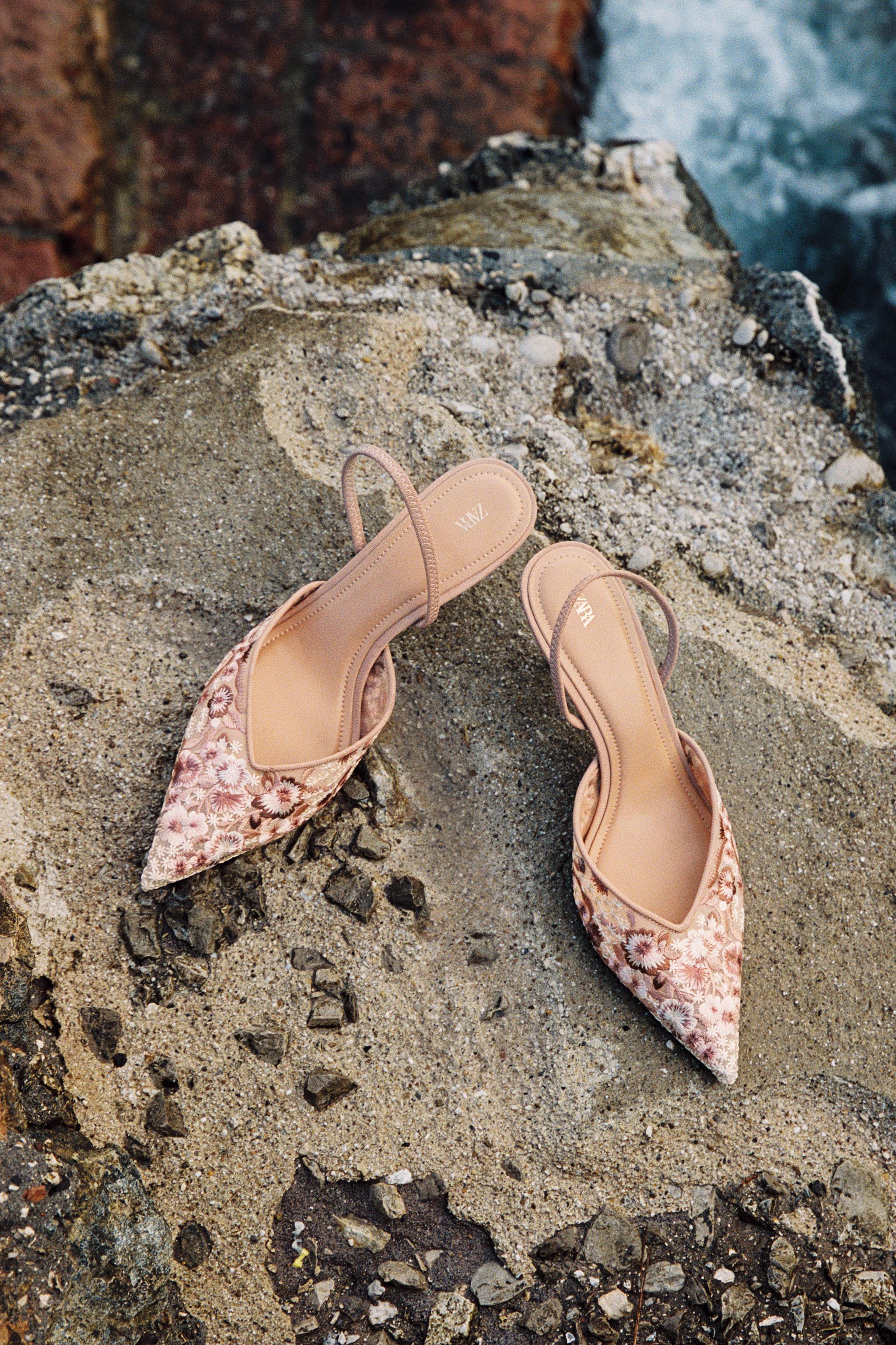 Женские туфли Zara EMBROIDERED MESH HEELS — фото 2