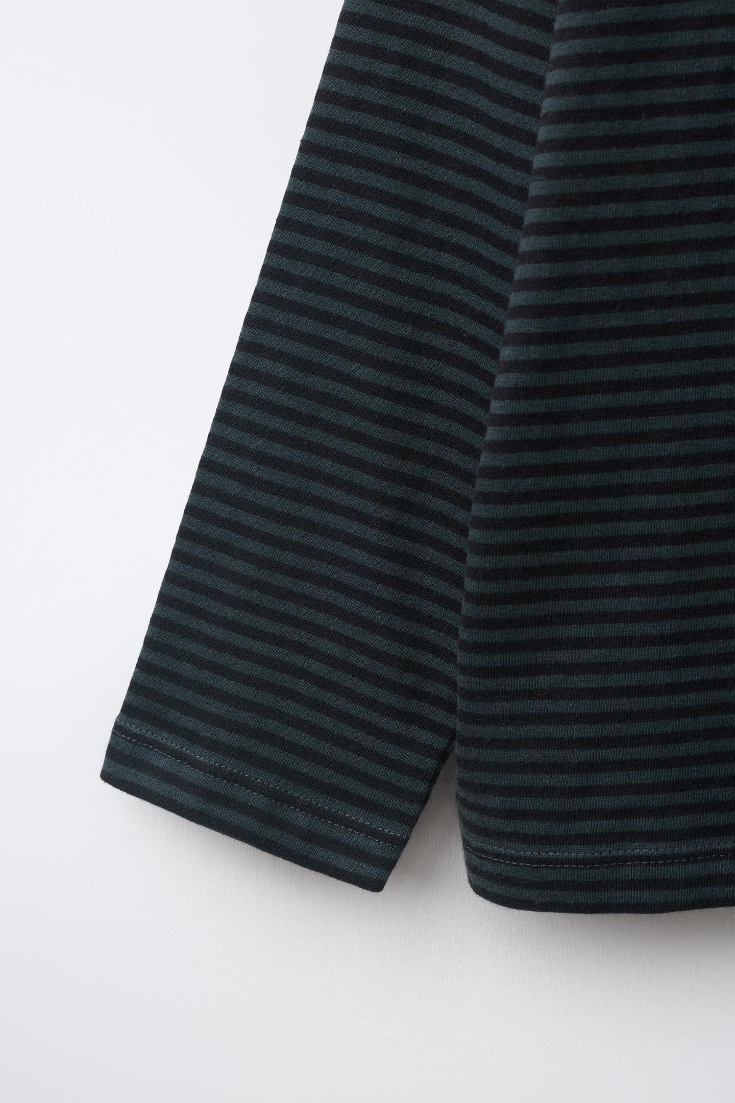 Детская футболка Zara Striped Print, цвет: Угольный серый — фото 4