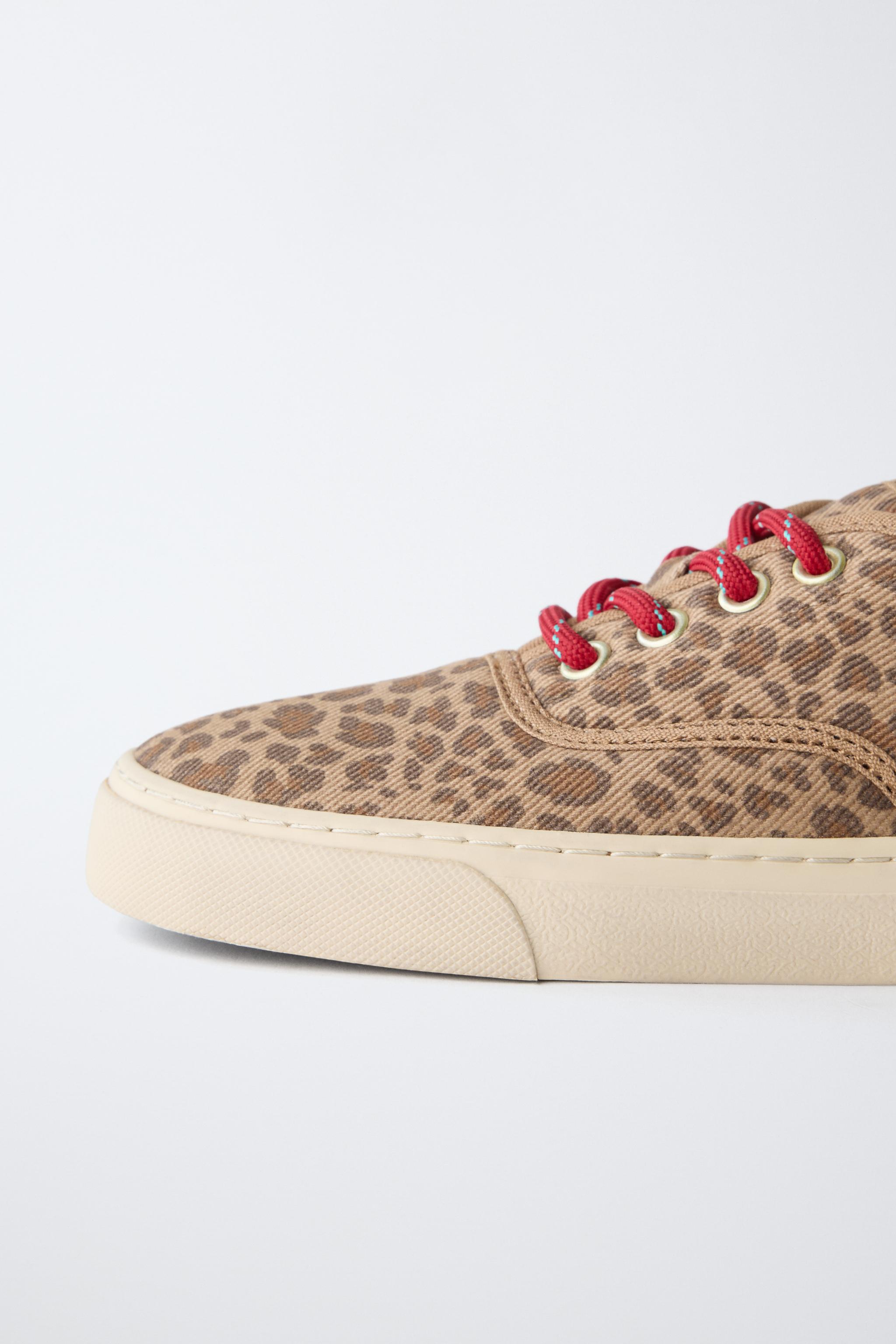 Детские кроссовки Zara ANIMAL PRINT CANVAS SNEAKERS — фото 7