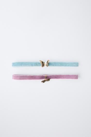 LOT DE DEUX CHOKERS EN VELOURS DÉGUISEMENT FÉE PAPILLON - Doré de Zara - Image 3