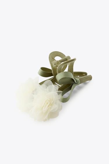 BARRETTE À CHEVEUX FLEUR ORGANZA - Écru de Zara - Image 2