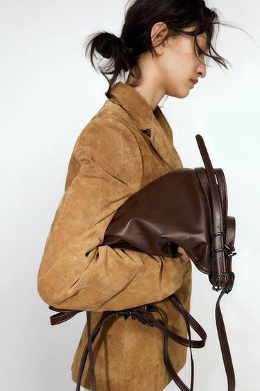 BEUTELTASCHE MIT SCHNALLEN - Braun von Zara