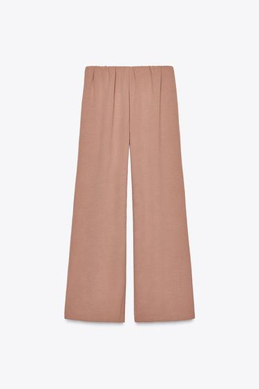 PANTALON FLUIDE À PINCES - Marron de Zara - Image 4