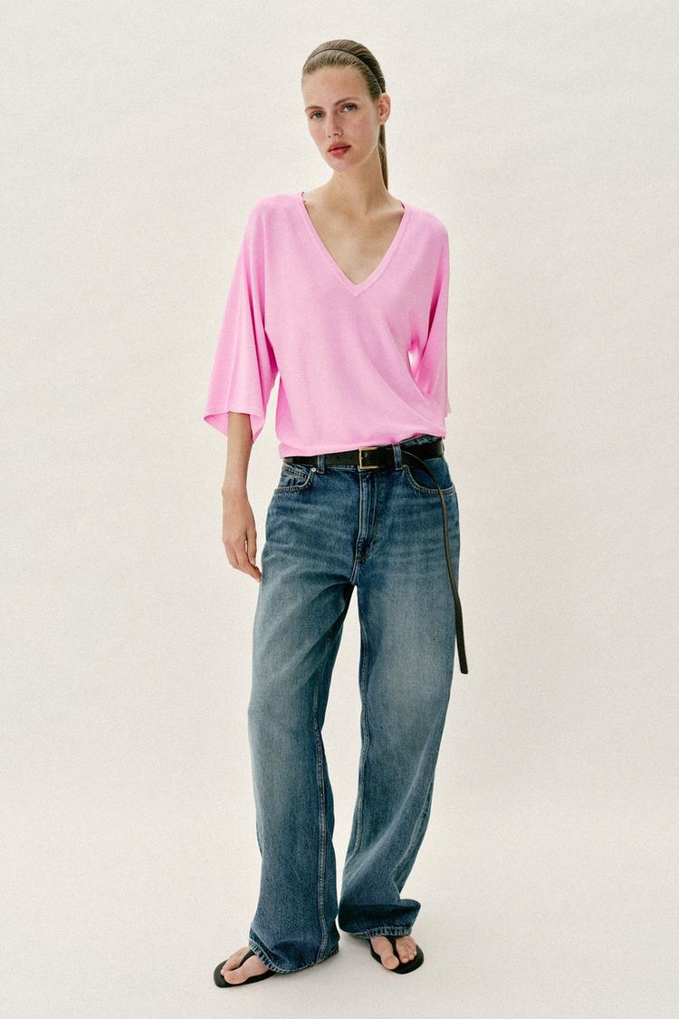 V YAKA DÖKÜMLÜ TRİKO KAZAK