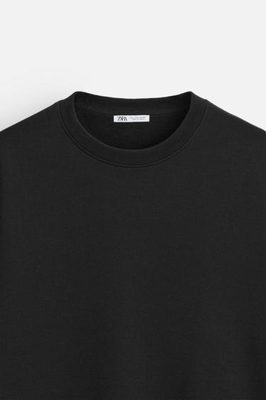 BASIC CREW NECK SWEATSHIRT - Black by Zara - Image 8