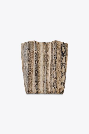 ANIMAL PRINT SHOULDER PAD BLOUSE ZW COLLECTION - Khaki by Zara - Image 7