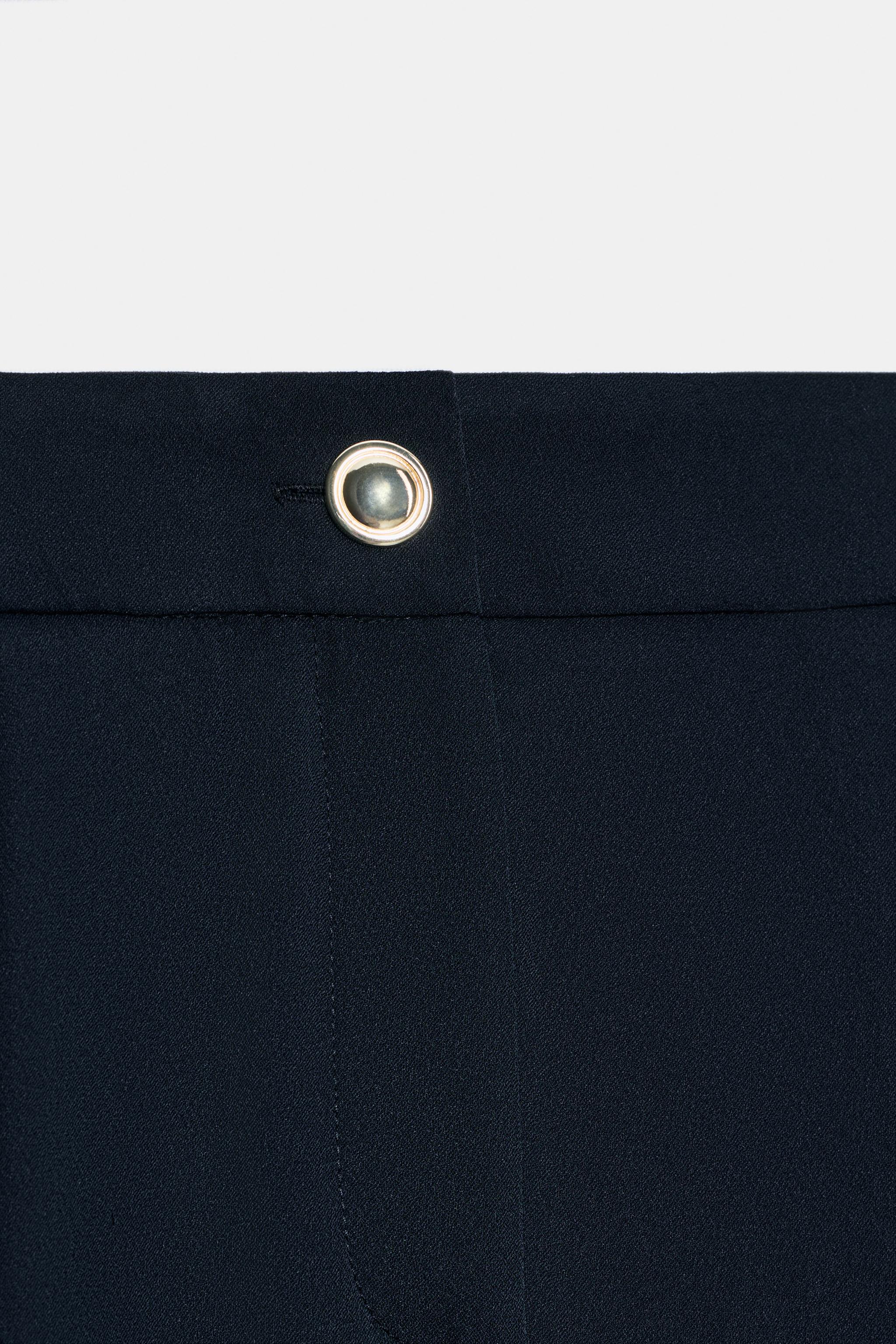 Zara ALTIN DÜĞMELİ PALAZZO PANTOLON görsel 8