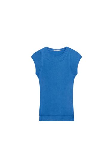 SUPIMA® DOUBLE EFFECT T-SHIRT - Electric blue by Zara