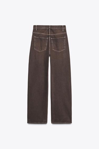 TRF STRAIGHT HIGH-WAIST JEANS - Brown by Zara - Image 7