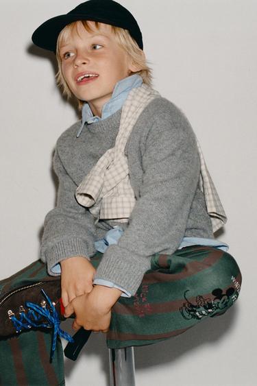 MICKEY MOUSE © DISNEY STRIPED BAGGY TROUSERS - Green by Zara