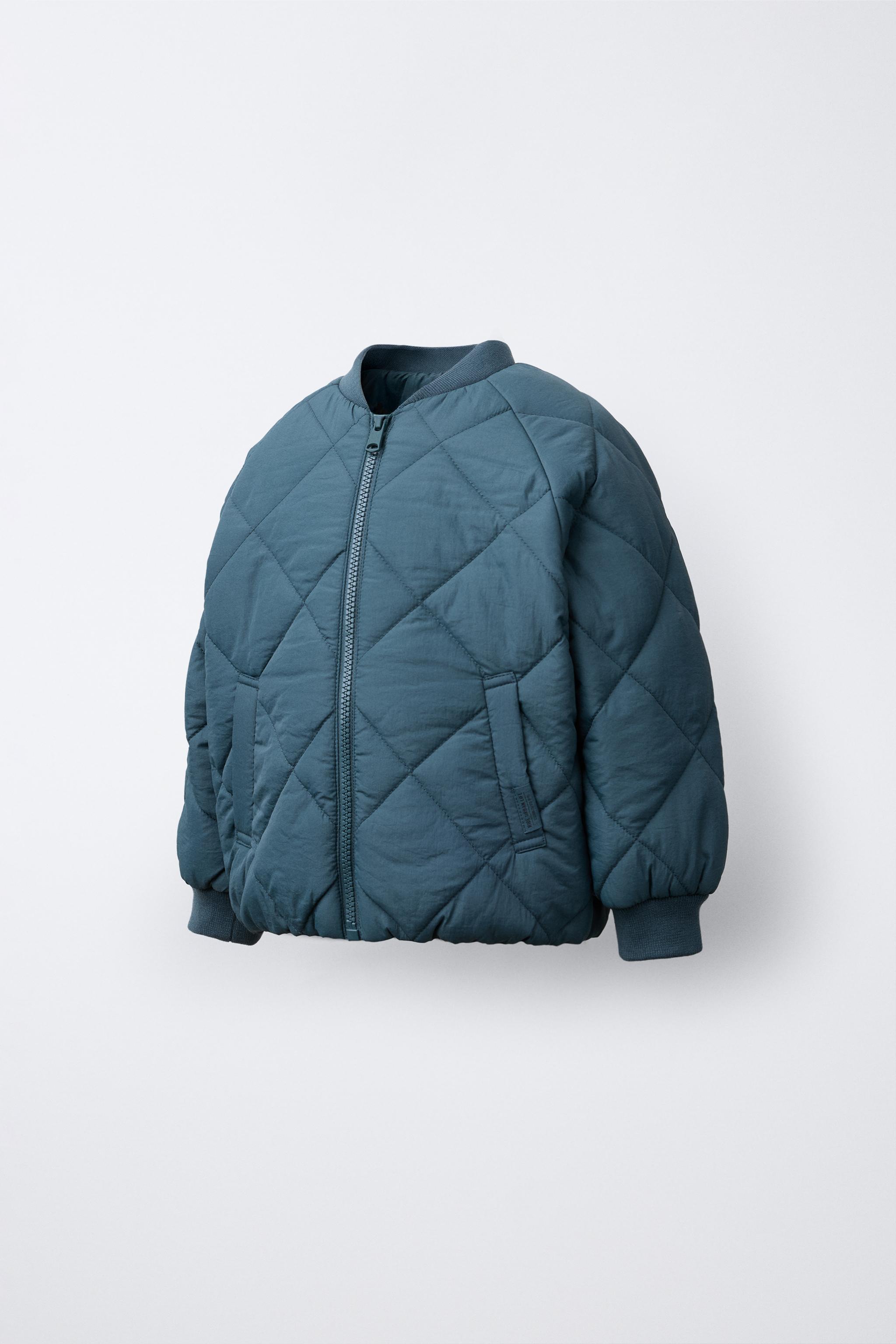 ★ZARA★ PADDED BOMBER JACKET WATER REPELLENT PADDED BOMBER JACKET - Green / Blue | ZARA