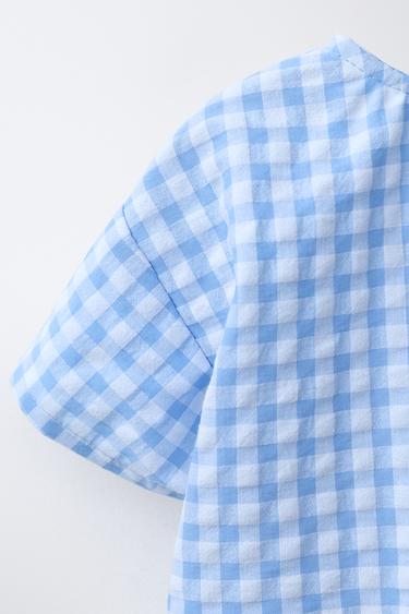 CHEMISE À CARREAUX VICHY - Bleu moyen de Zara - Image 3