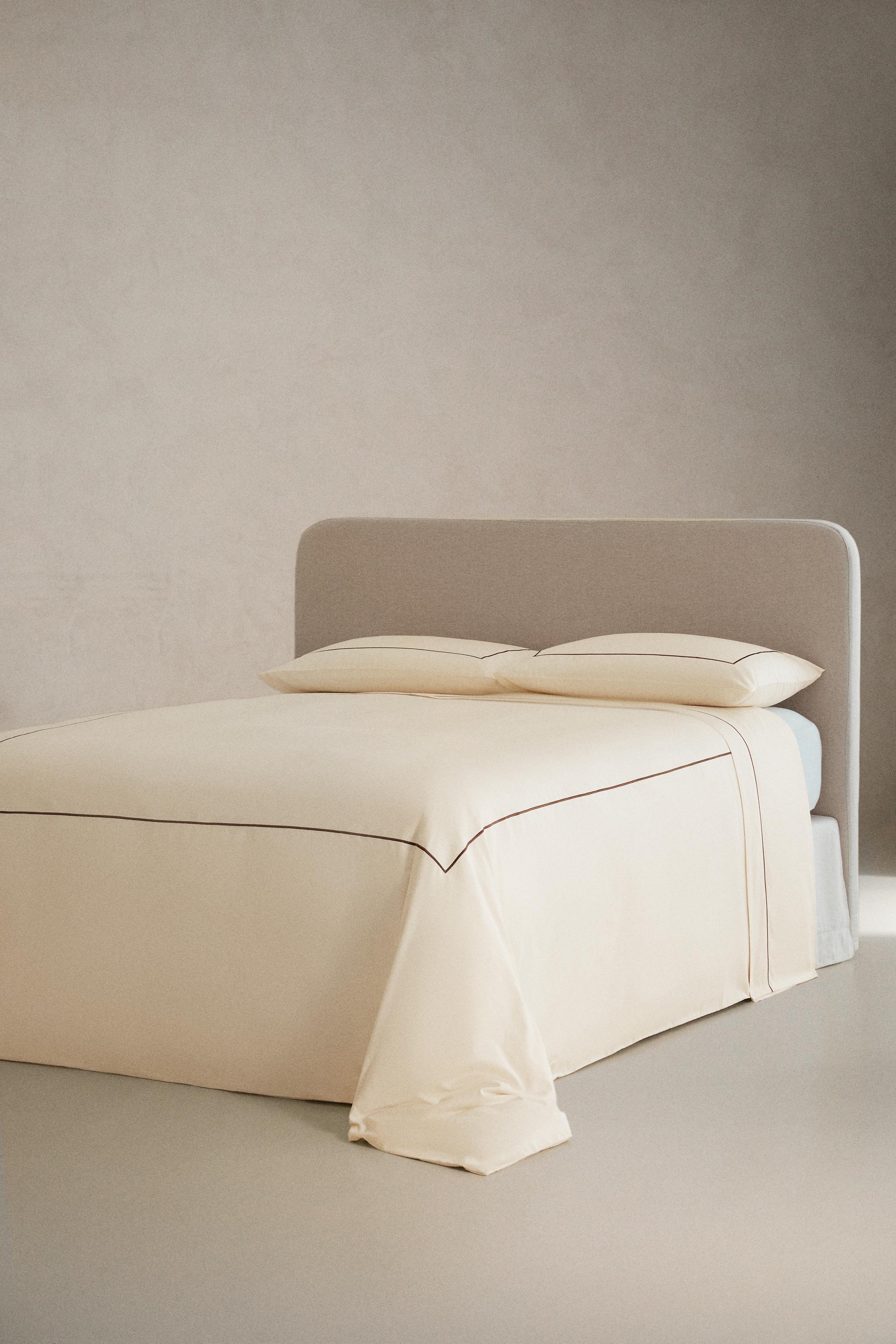DRAP DE DESSUS SATIN FESTON (400 FILS)