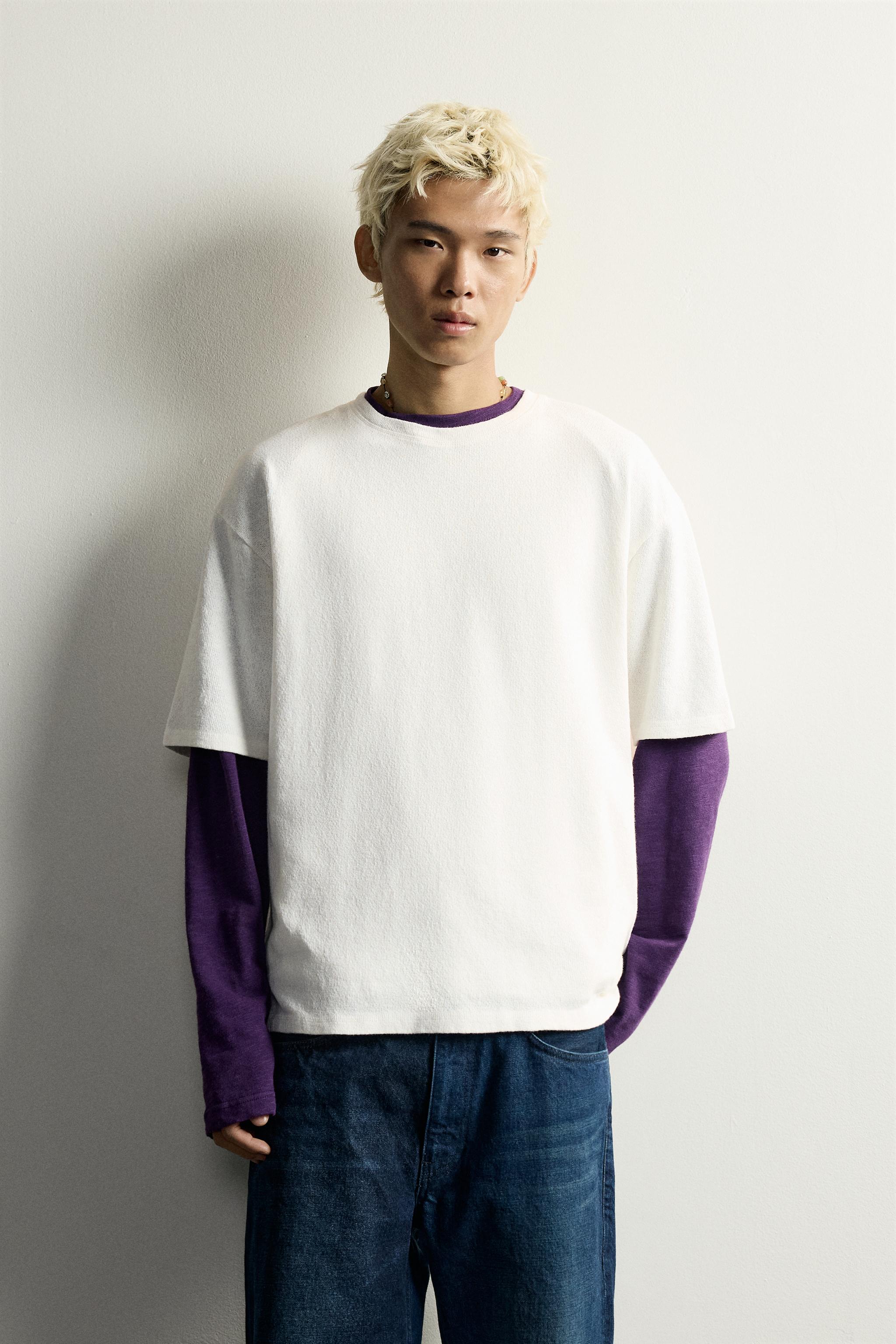 T-SHIRT EN MAILLE IMPRIMÉ DÉLAV