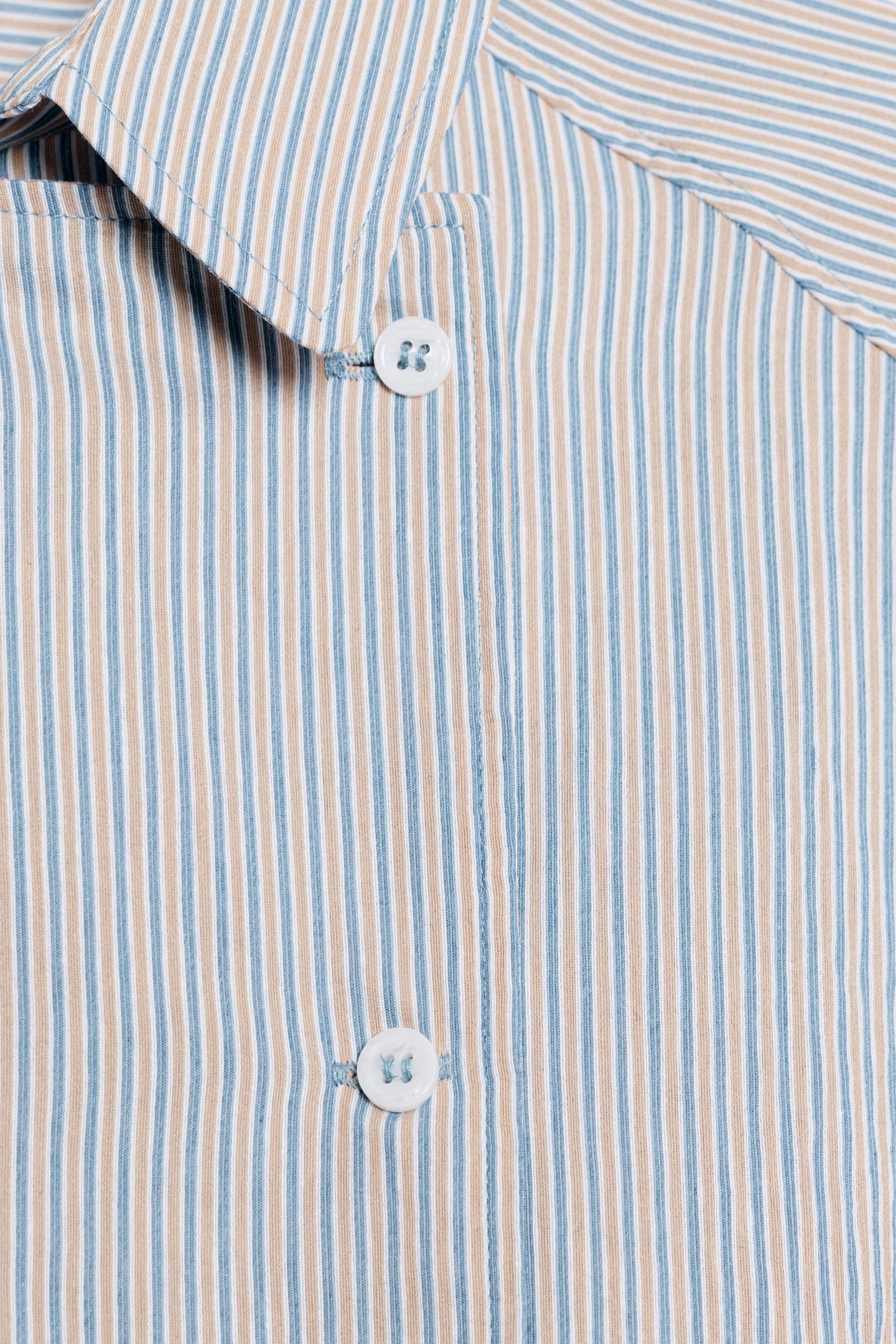 Женская рубашка Zara ZW Collection Striped Crossover, цвет: Синий — фото 10