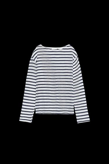 RUSTIC COTTON T-SHIRT - striped by Zara - Image 0