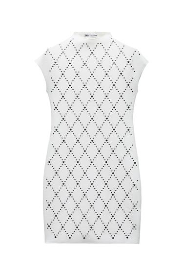 KNIT STRETCH DRESS WITH STUDS