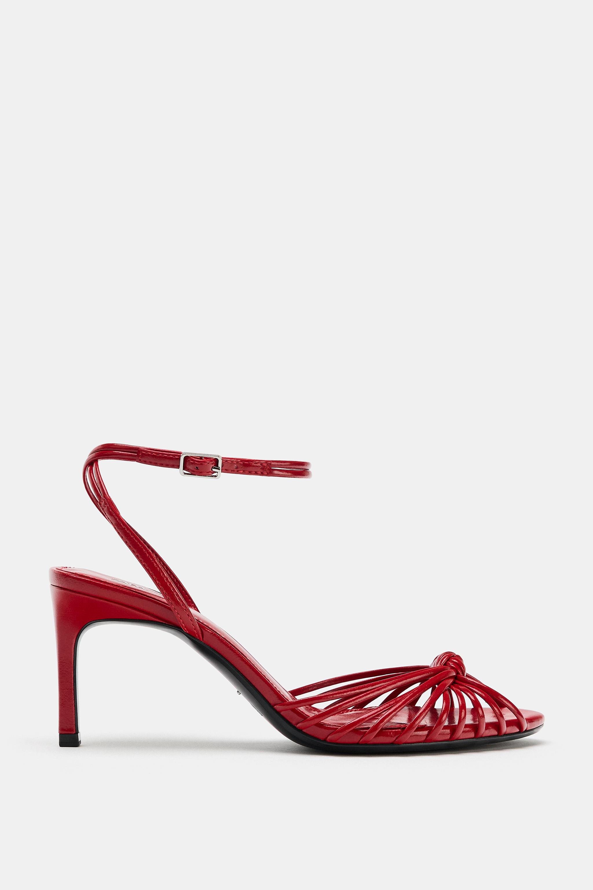 Женские сандалии Zara KNOTTED HEELED SANDALS — фото 3