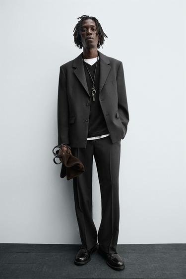 PANTALON DE COSTUME STRUCTURÉ - Gris anthracite de Zara - Image 4