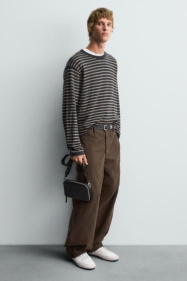 LEATHER CROSSBODY BAG - Black by Zara - Image 1