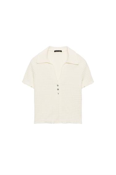 TEXTURED CROPPED JACKET - Ecru by Zara