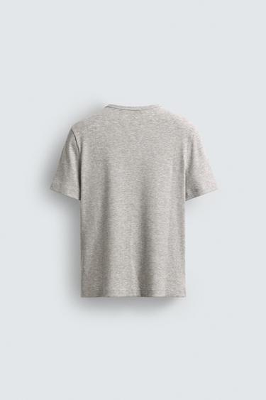 BUTTON-NECK T-SHIRT - Light grey by Zara - Image 7