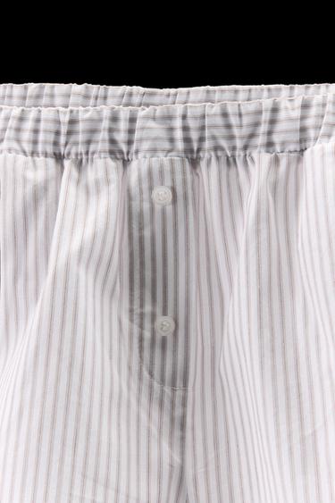 STRIPED PYJAMA SHORTS - white/turquoise by Zara