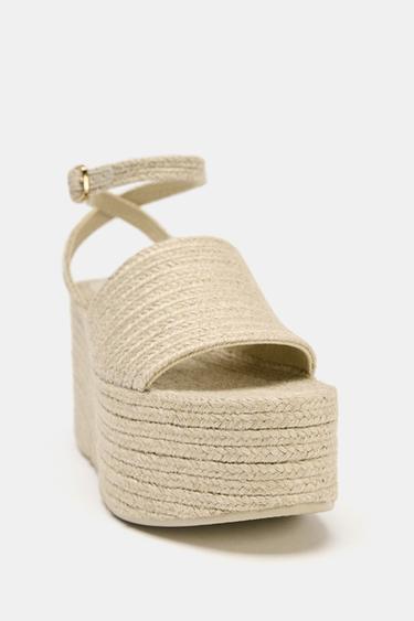 TALONS COMPENSÉS PLATEFORME EN JUTE - Beige clair de Zara - Image 4