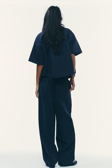 JOGGER TROUSERS WITH SEAMS - Blue by Zara - Image 3