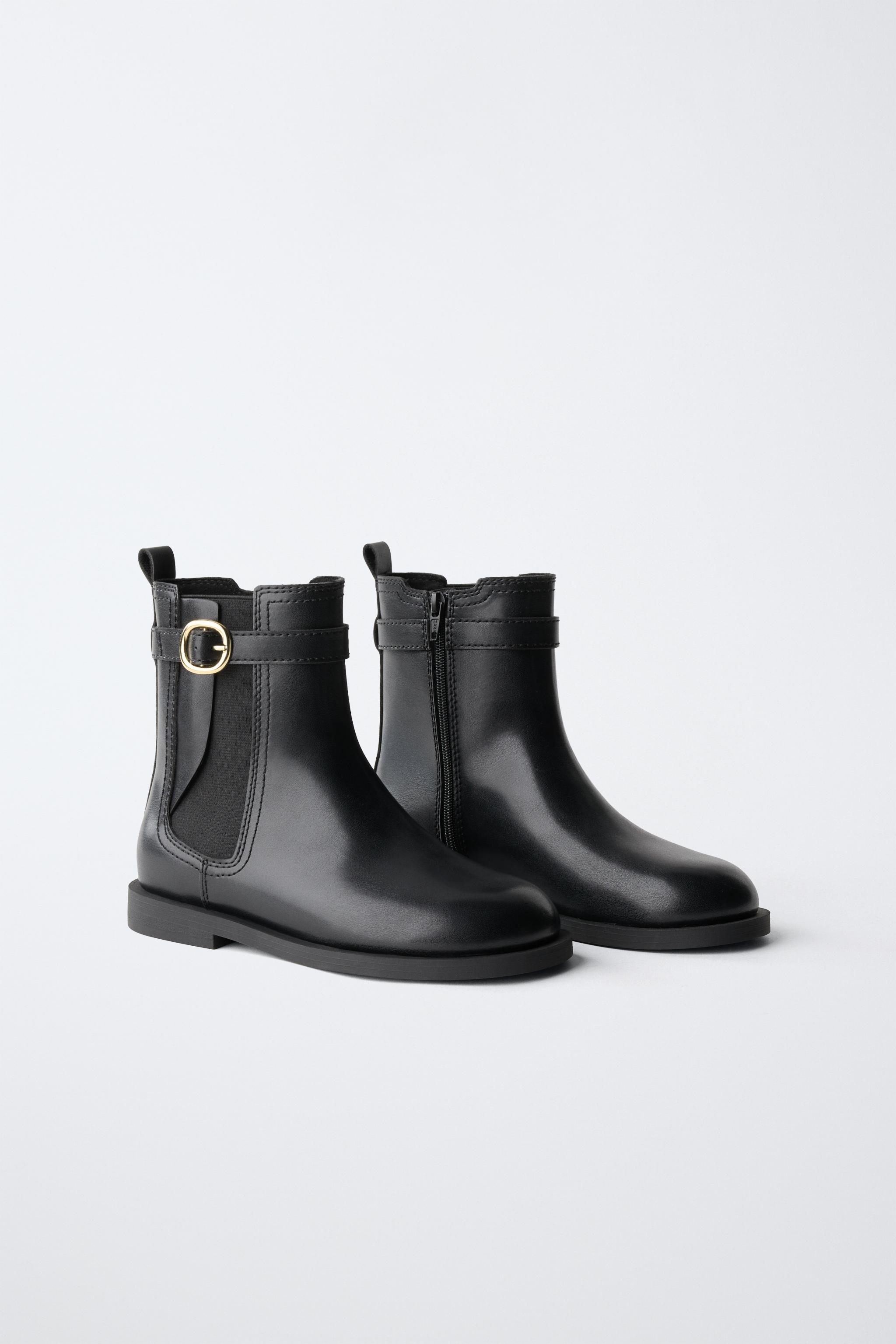 バックル ショートブーツ - ブラック | ZARA Japan / 日本